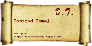 Doszpod Tomaj névjegykártya